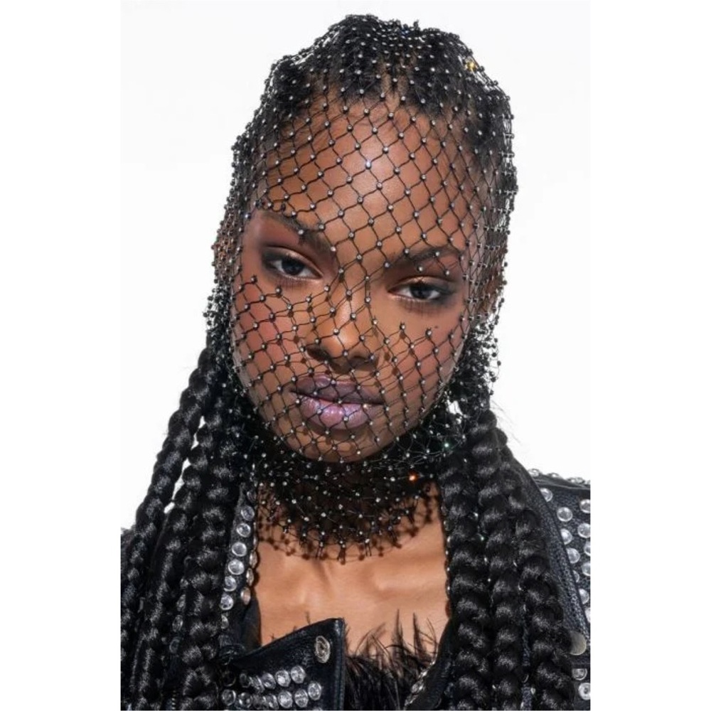 Akira GOTHIC GODDESS RHINESTONE MESH SKI MASK
